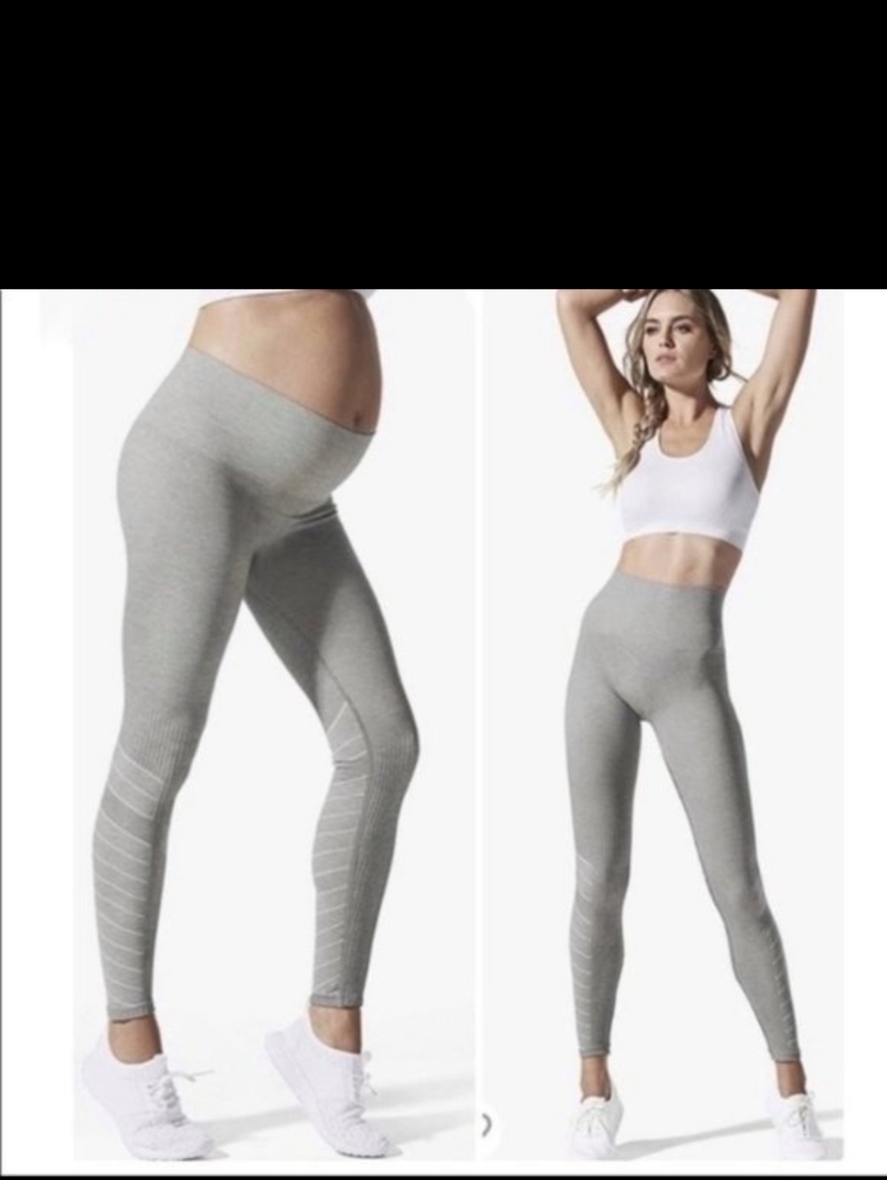 BLANQI Sport support Hipster Contour Gray Maternity Legging Womens Size Small